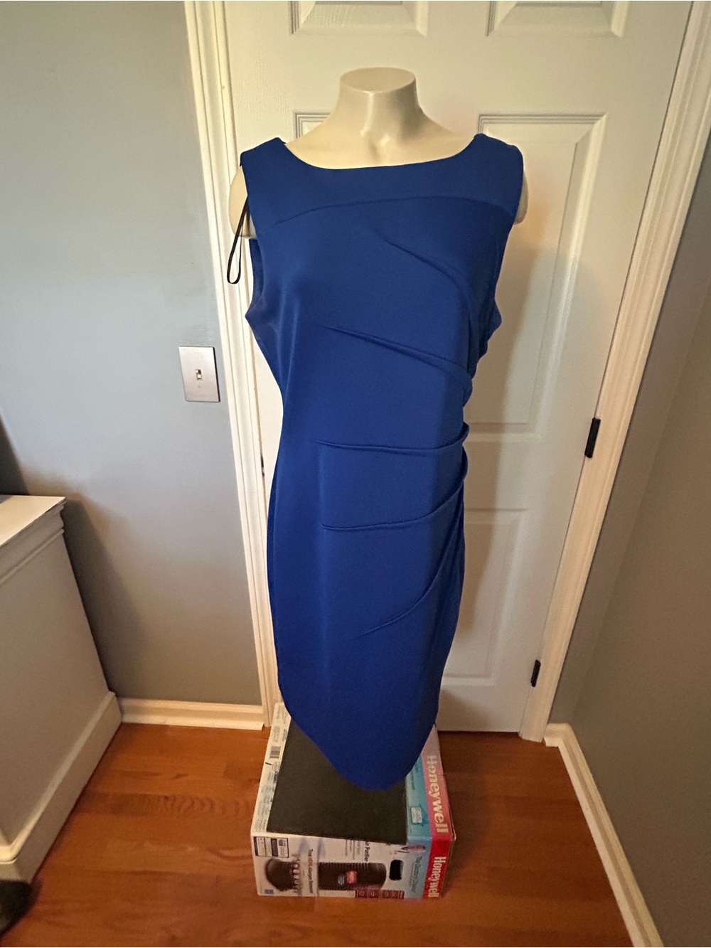 Calvin Klein Sleeveless Cobalt Blue Sheath Dress